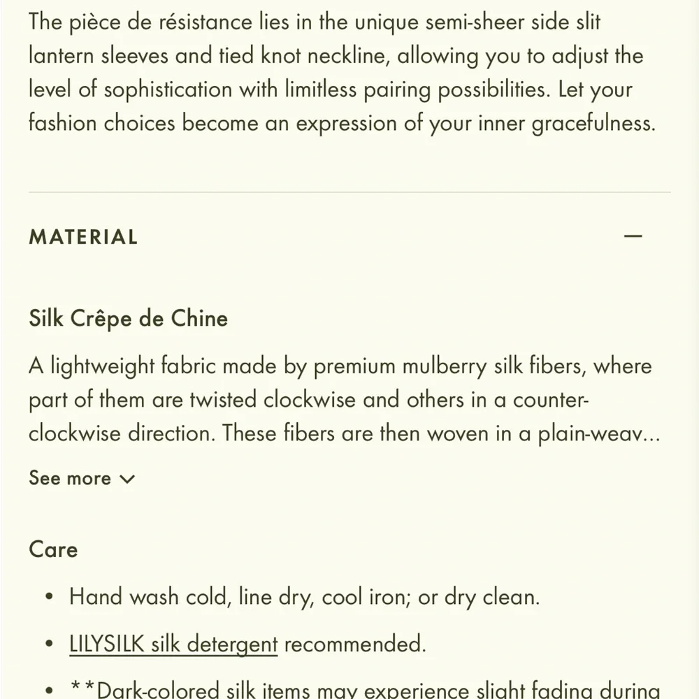 LilySilk Side Slit Lantern Sleeve Silk Blouse in Pistachio - Picture 7 of 9